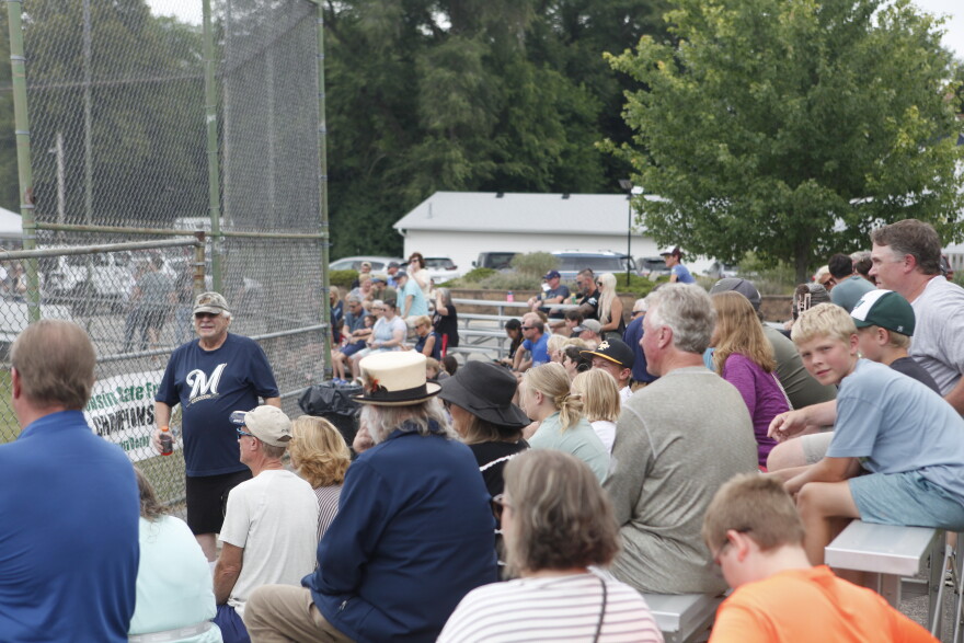 A crowd of onlookers watch the Wisconsin State Frog Jump in Dousman, Wisconsin. (credit: Dan Wanschura / Points North)