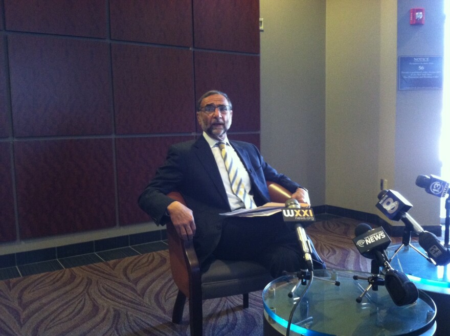 RBA Board Chair Daan Braveman talking to reporters about the RBA's new president and CEO, Bob Duffy