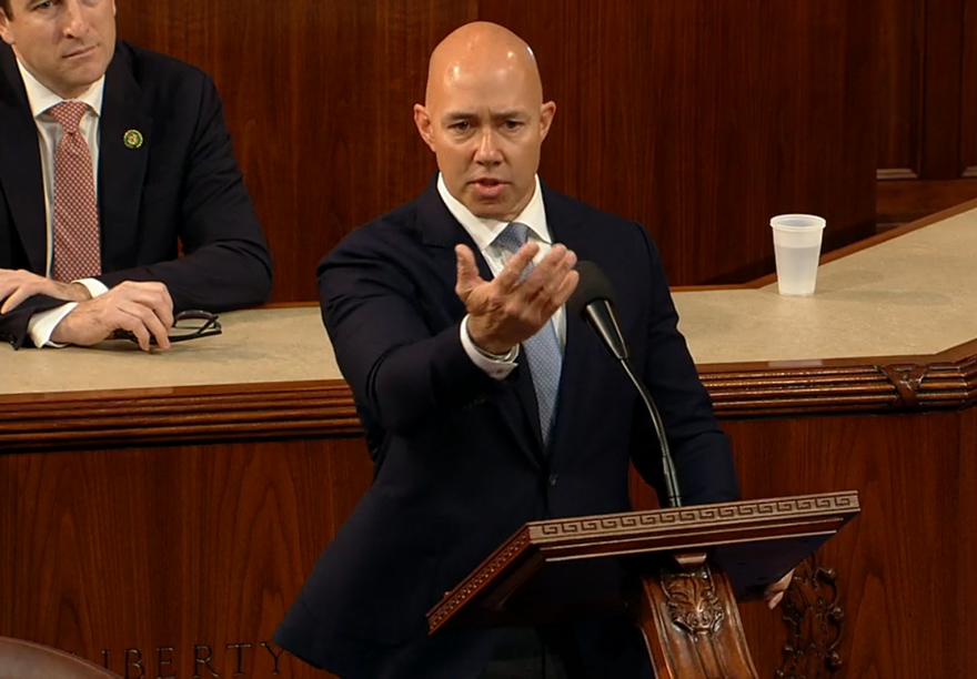 Florida Republican Congressman Brian Mast who represents the 21st Congressional District that spans from the northern portion of Palm Beach County through Martin and St. Lucie Counties.