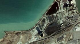 An aerial image of NIPSCO's Michigan City coal plant.