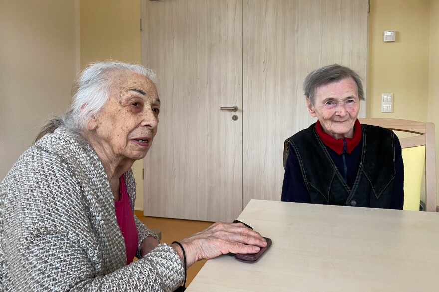 Alla Ilyinichna Sinelnikova (left), 90, and Sonya Leibovna Tartakovskaya, 83, were recently evacuated from Ukraine to Germany. Both are survivors of the Holocaust, and this is the second time they are fleeing war. "I never thought I would live to see such horror for the second time in my life," says Sinelnikova. "I thought it was in my past, all over and done with. And now we're reliving it."