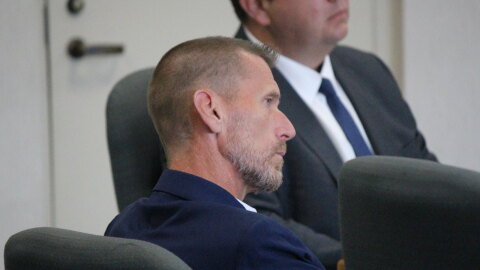 Jason Eaton listens to closing arguments during his trial on Sept. 21, 2026