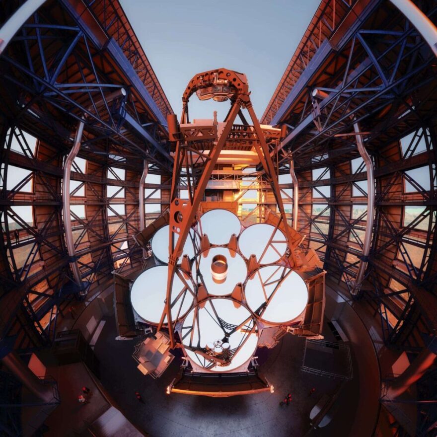 A rendering of the interior of the telescope.