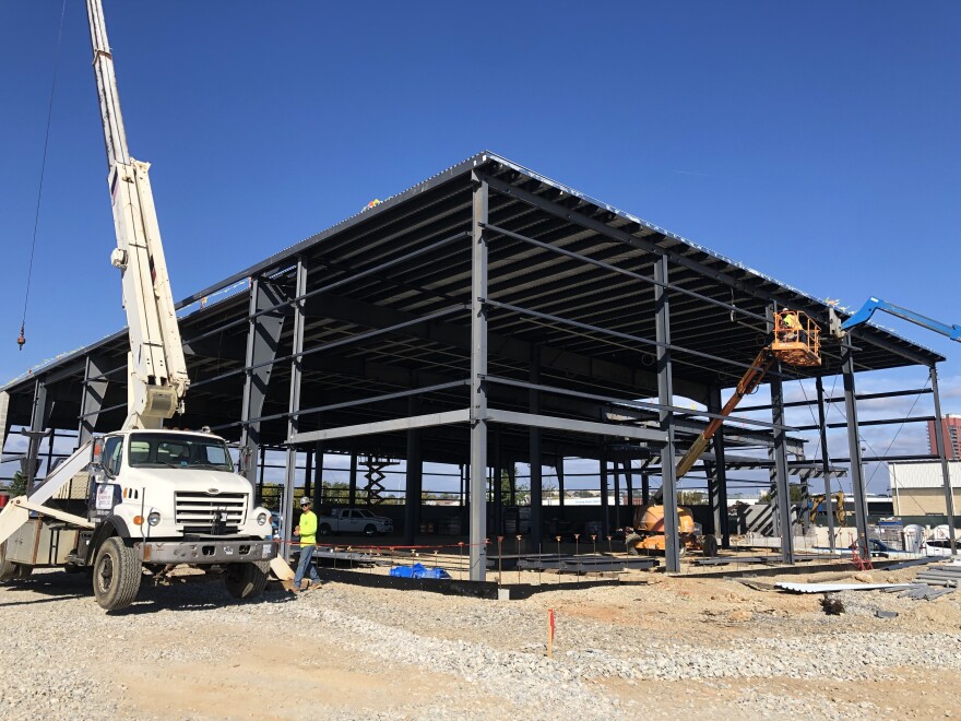 A building under construction at the Salvation Army's future campus