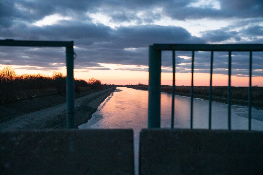 The canal that provided water from mainland Ukraine to Crimea, which Ukraine blocked after Russia annexed the peninsula in 2014, is now reopened and flowing, in this photo from June of 2022.