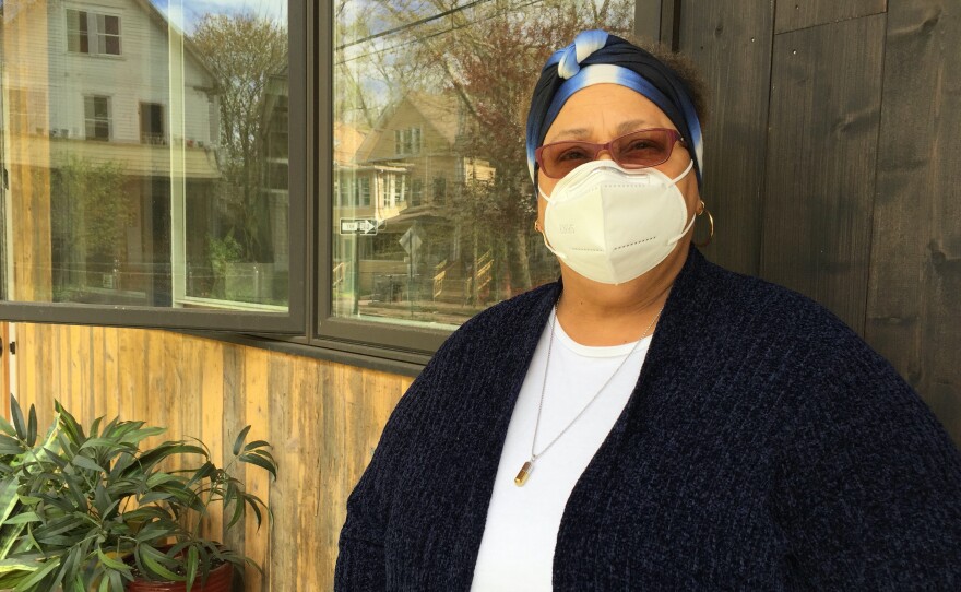 Leslie Radcliffe, an administrative assistant at Yale University, has been working at home. She drives her brother who lives with her to work and also to be tested weekly for COVID-19. She's worried about the state reopening without enough testing.