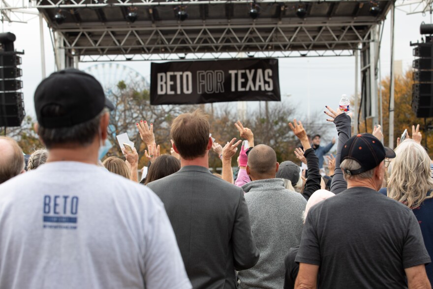 Texas Democratic gubernatorial candidate Beto O'Rourke hosts a rally at Fair Park in Dallas after announcing his campaign, on Nov. 21, 2021.