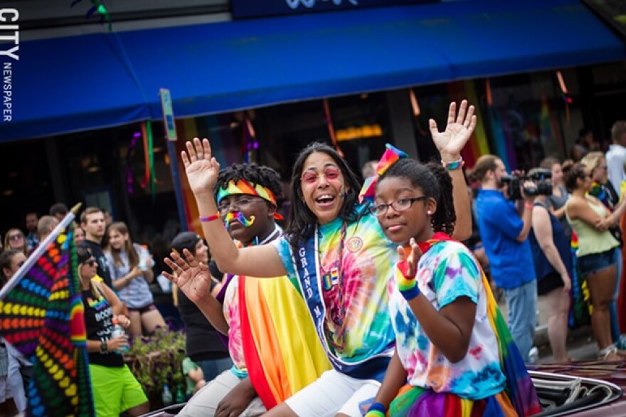 Marchers reveling at the 2017 ROC Pride Parade.
