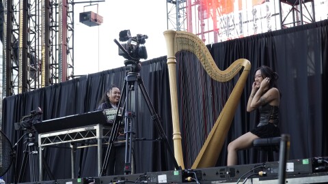 GEOWAV and her DJ duo, Salena perform a set at San Jose’s The Big Game Block Party with Kehlani on February 6, 2025.