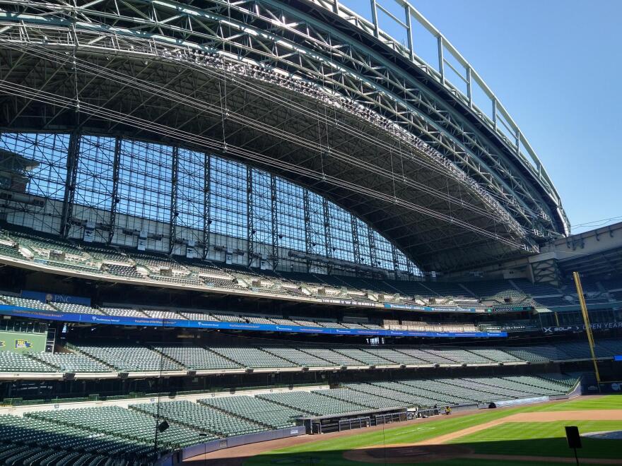 The third base-side stands at American Family Field.