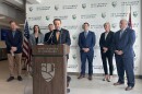 Ohio Business Roundtable President and CEO Pat Tiberi speaks alongside Ohio Supreme Court candidates Colleen O'Donnell and Dan Hawkins