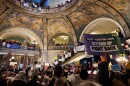 Hundreds of protestors fill the state Capitol on Tuesday, Jan. 20, 2026, in Jefferson City.