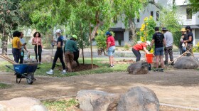 A group with Tempe Leadership helped with the replacing of trees lost to the Tempe microburst.