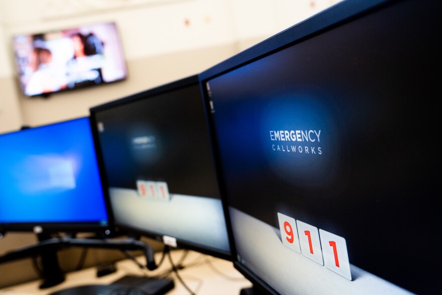 The St. Louis County 9-1-1 communications center on Tuesday, March 28, 2023, at the St. Louis County Chief William Karabas Emergency Communications Building in Ballwin.