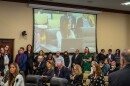 People lined up on one side of the Senate Business and Labor Committee’s meeting room to speak against the transgender bathroom bill, Jan. 22, 2024. The line to speak in opposition started with about 35 people, but only kept growing as the meeting went along. Only nine people spoke in favor of the bill.