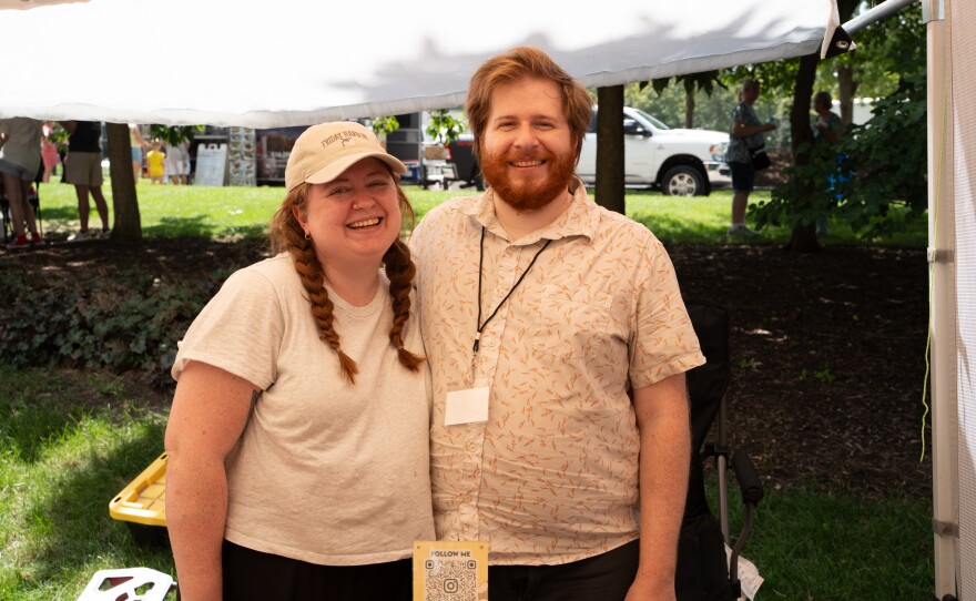 Brad Noble (right) at Art on the Commons.