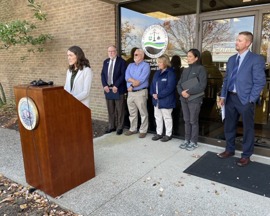 Appalachian Citizens Law Center's Rebecca Shelton participating in news conference last week
