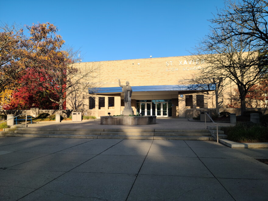 St. Xavier High School in Cincinnati, the alma mater of Republican candidate for governor Vivek Ramaswamy. Some alumni from the all-male private Jesuit school have signed an online petition urging Ramaswamy to take down his controversial ad featuring the mother of his Democratic opponent Amy Acton. The school is not involved with the petition effort.
