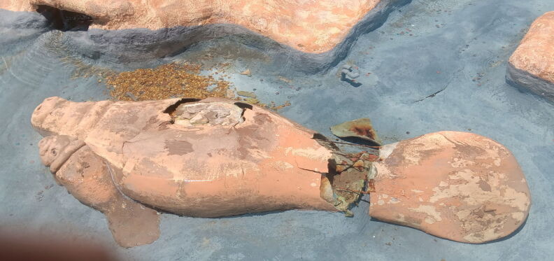 City staff removed manatee sculpture after it was severely damaged over July 4 holiday.