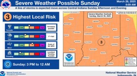 Strong winds aloft ahead of a cold front on Sunday is expected to produce Thunderstorms on Sunday.