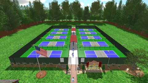 A design of what the pickleball courts would look like.