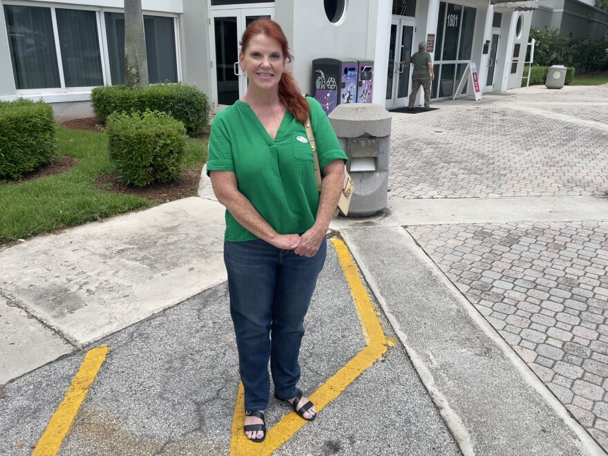 Colleen Menegazzi, of Pompano Beach, voted in person on Tuesday, Aug. 20, 2024. She said she fears some voters sat out the election, overwhelmed by the number of races — but that it was important for her to do her research.
