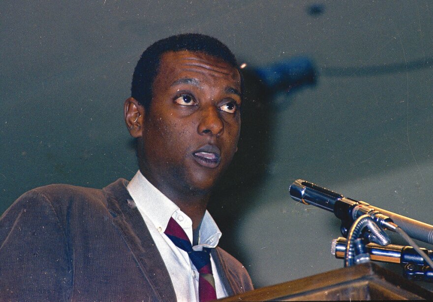 Civil rights leader Stokely Carmichael is seen speaking at the University of California, Nov. 1966. (AP Photo)