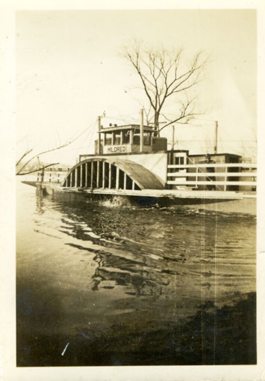 The Mildred, built in 1922 by Stewart Whitlock, ferried passengers between Rabbit Hash and Rising Sun until 1945.
