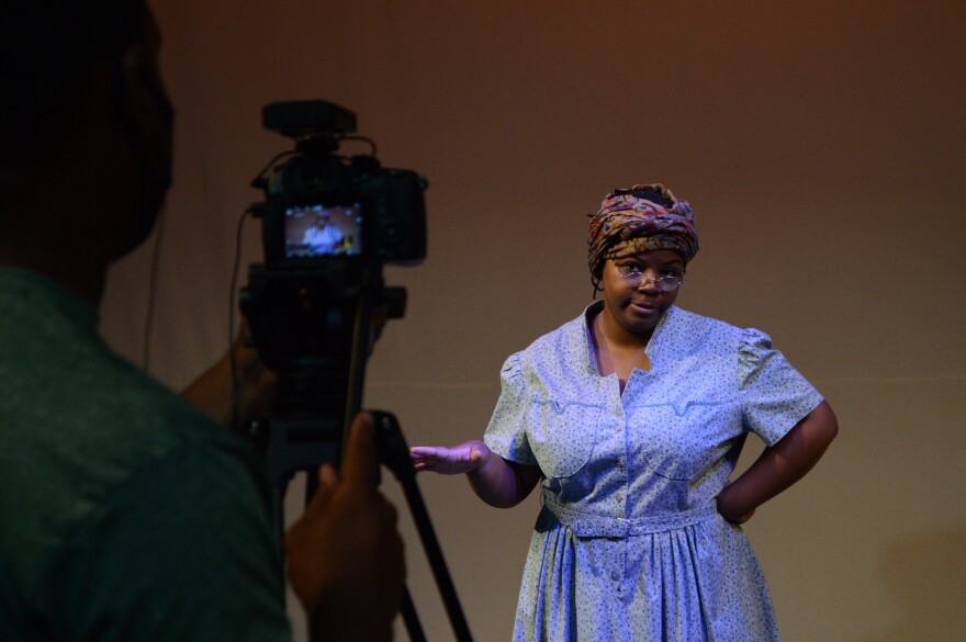 Jacqui Blue during the filming of the virtual presentation of "Nation in Crisis."