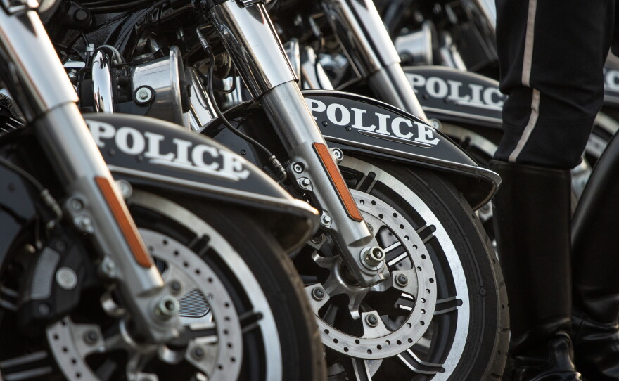 EPD motor patrol cycles at National Night Out.