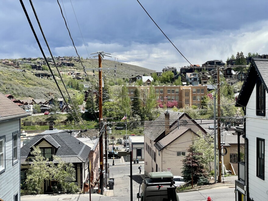 Park City's Marsac Building can be seen from the stairs connecting Park Ave. and Woodside Ave., May 31, 2023.