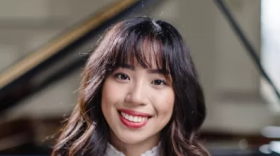 Beautiful Pianist in white