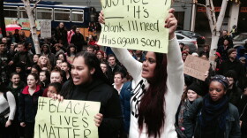 Demonstrators at a Seattle march on Nov. 25, 2014, in response to the Ferguson grand jury decision.