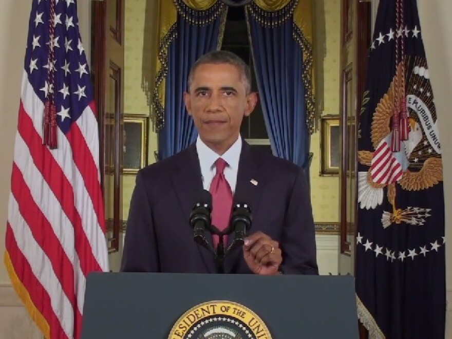Speaking from the State Floor in the White House on September 10, 2014, President Obama addressed the nation on the situation in Iraq and the United States’ strategy to degrade and defeat ISIL, a terrorist organization.