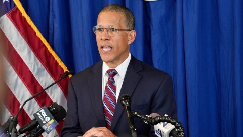 Maryland Attorney General Anthony Brown discussed the investigation into the Archdiocese of Baltimore on April 5, 2023.