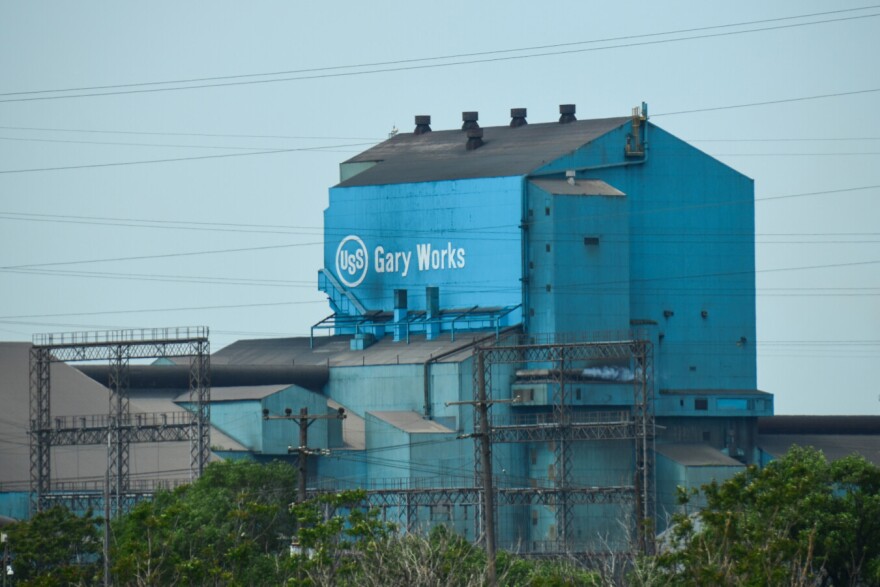 The U.S. Steel Gary Works plant, seen from afar.