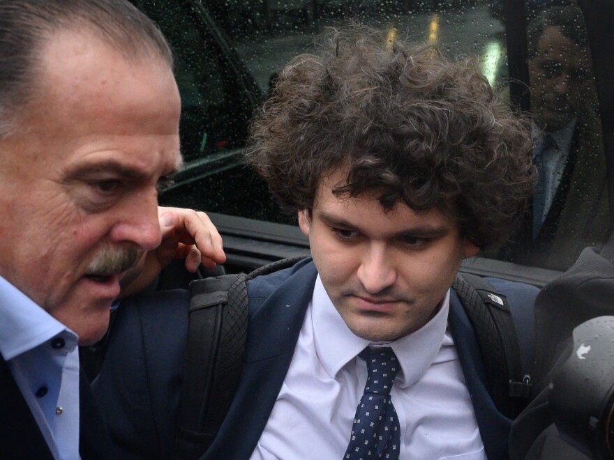 Former FTX chief executive Sam Bankman-Fried arrives in a Manhattan federal court in New York on Jan. 3. Bankman-Fried pled not guilty to criminal fraud charges related to the spectacular collapse of his crypto exchange.