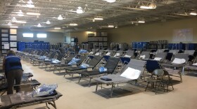 Mike Fasano Regional Hurricane Shelter prepares for evacuees.