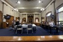 City and county officials gather in the Monroe County Courthouse for a subcommittee meeting