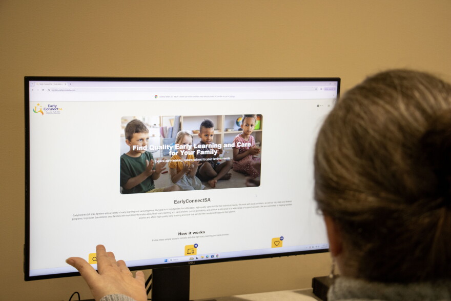 Pre-K 4 SA Innovation Coordinator Sarah Heinrich demonstrates how to use the new EarlyConnectSA search tool to find quality childcare providers with availability.