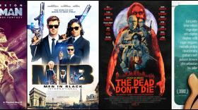 Movie posters for Rocketman, MIB: International, The Dead Don't Die, and Echo in the Canyon