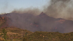 A brushfire burning in Los Angeles CountyThursday evening is putting up smoke visible in the Conejo Valley.