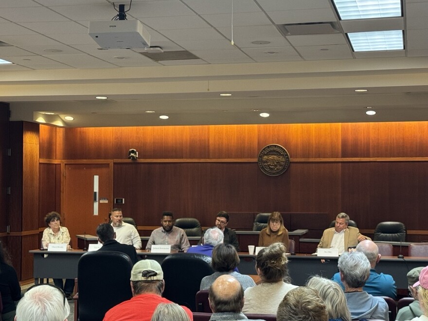 The candidates for Pittsburg City Commission answered questions from Blake Benson - President of Pittsburg Chamber of Commerce.