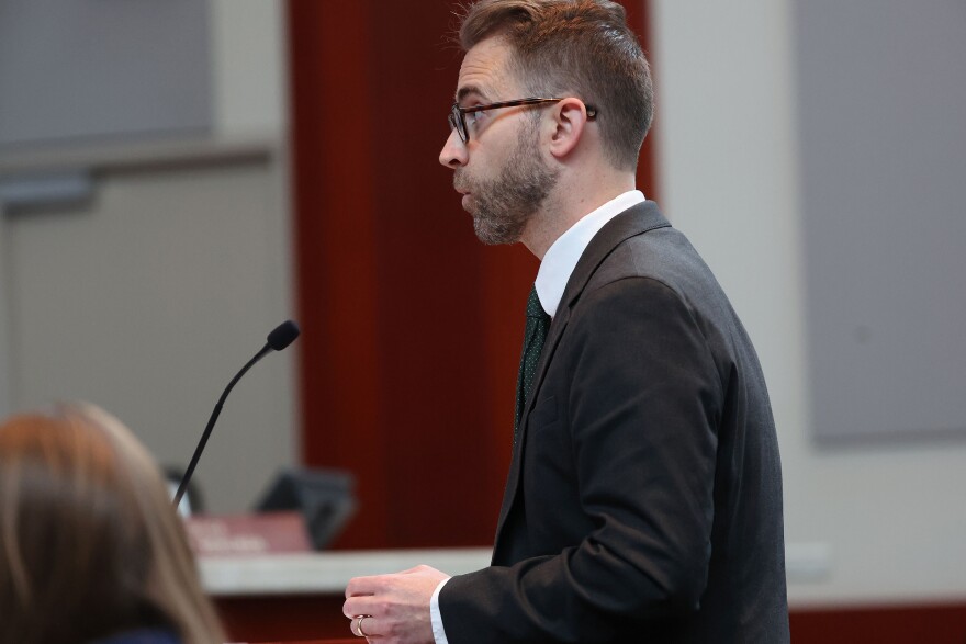 Attorney Mark Gaber speaks as Mormon Women for Ethical Government and The League of Womens voters oppose the Utah State Legislature during oral arguments at The Supreme Court of Utah in Salt Lake City on Wednesday, Sept. 25, 2024.