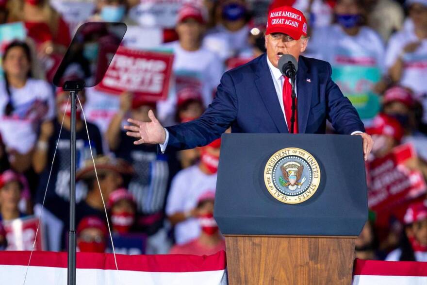 President Donald Trumps speaks to a crowd in Opa Locka just days before Election Day.