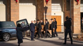 Pallbearers carry Jeffrey R. Holland’s casket at his funeral at the Salt Lake Tabernacle in Salt Lake City, Dec. 31, 2025. He’ll be buried in St. George.
