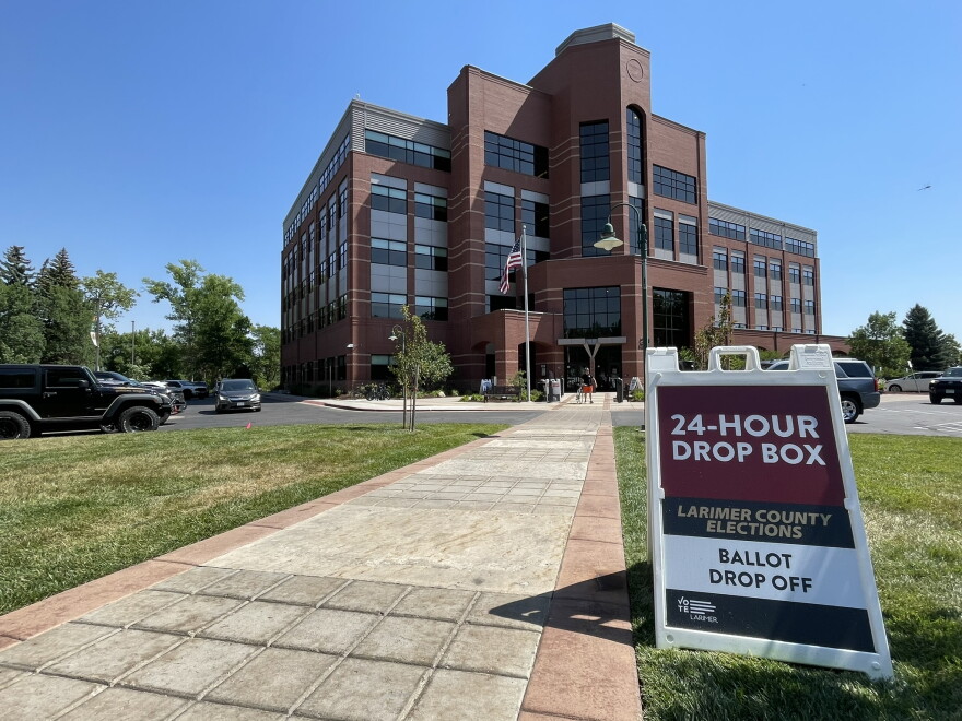 A voter ballot drop-off location in Larimer County in downtown Fort Collins on Tues. Jun 30, 2026
