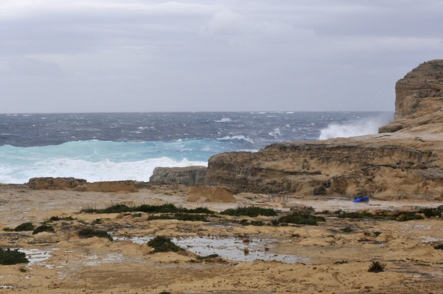 The part of coast where the Azure Window had stood looked very different on Wednesday after the arch collapsed in a storm.