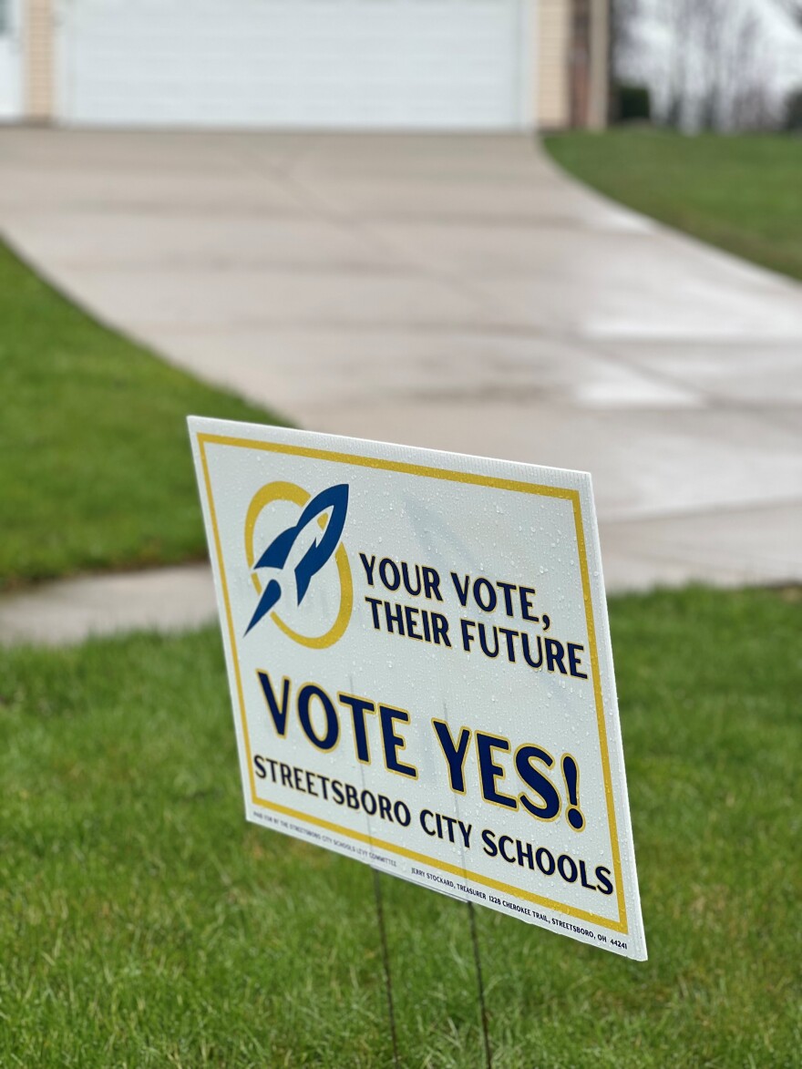 A pro school levy sign in Streetsboro
