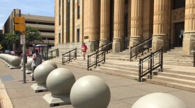 The front entrance steps of Buffalo City Hall